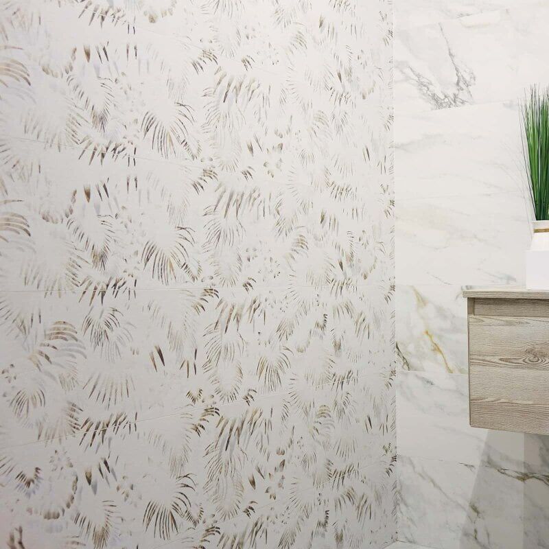 Fliese Decor Macchia 30 x 90 cm Palm White