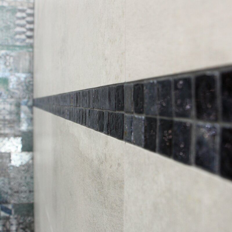 Fliese Mosaik Glas B48 Petrol Nero