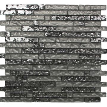 Mosaik Glas Grau Silber SM101