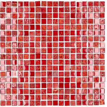 Mosaik Glas-Naturstein Rot 1,5 x 1,5 cm SFER15006