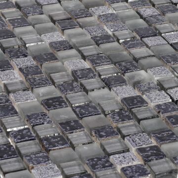 Mosaik Glas-Naturstein Grau 1,5 x 1,5 cm SFER15005
