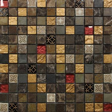 Mosaik Glas-Naturstein Salerno 2,3 x 2,3 cm