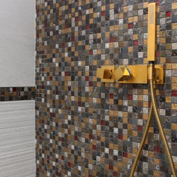 Mosaik Glas-Naturstein Salerno 2,3 x 2,3 cm