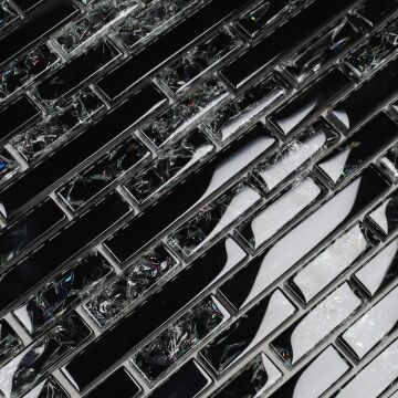 Mosaik Glas 30 x 30 cm cm SS-193 Schwarz