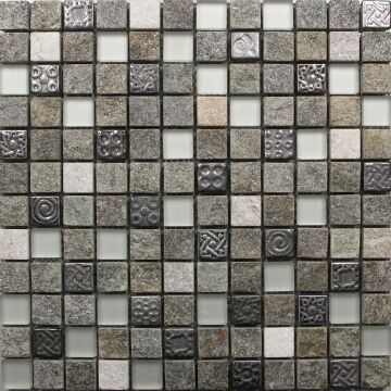 Mosaik Glas-Naturstein 2,3 x 2,3 cm MAX01