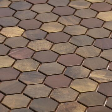 Mosaik Kupfer 2,4 x 2,7 cm Sechseck TWH-068A