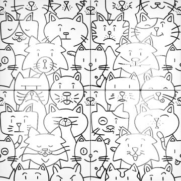 Fliese OH MY CAT 25 x 25 cm White