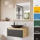 Badmöbelset LAMBDA Badmöbelunterschrank mit Aufsatzbecken ORBIT