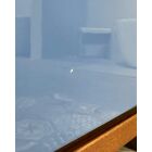 Abverkauf Ausstellungss. Badmöbelset SUITE, inkl. Halbeinbau-WT Skin, Waschtischpl. Solid weiß ma., Waschtischunterschr. mit 1 Auszug & 1 int. Schubl., inkl. Matte & Einteilung, Korpus & Front: Lacc. Luc. Blu Marino, Holzfußge. Frass. Miele, 890x485x516mm