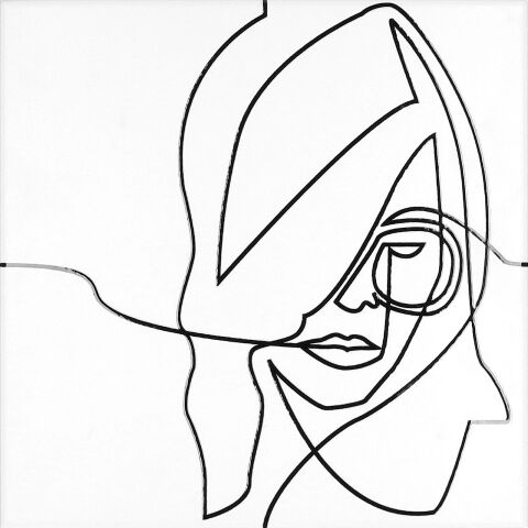 Fliese Face Line 25 x 25 cm Woman
