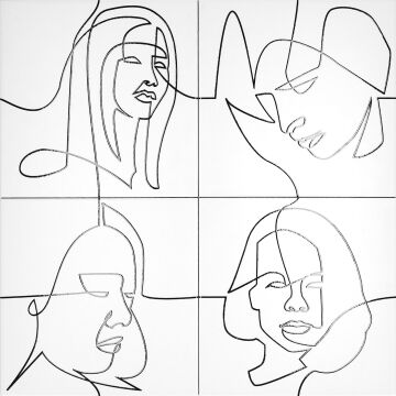 Fliese Face Line 25 x 25 cm Woman