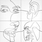 Fliese Face Line 25 x 25 cm Abstract Faces