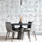 Fliese Face Line 25 x 25 cm Abstract Faces