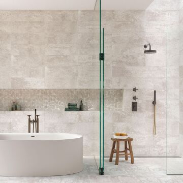 Wandfliese Oxide 25 x 75 cm White Rust