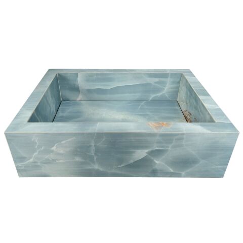 Aufsatzwaschbecken Feinsteinzeug The Room 55 x 40 x 15 cm Aqua Blue Natur